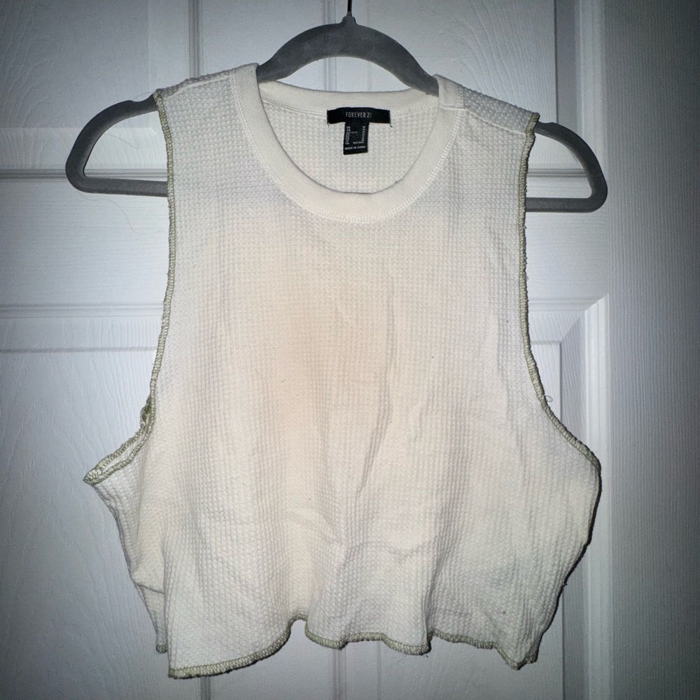 Forever 21 White Crop Tank Top